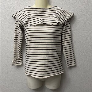 Anthropologie Leifnotes Valance Striped Boatneck, Size Small